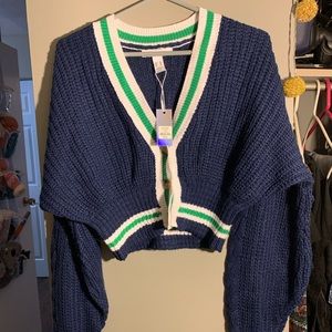 Crop blue cardigan